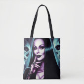 Vintage Goth-vrouw Tote Bag (Voorkant)