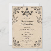 Vintage gothic arch angels graduation kaart (Voorkant)