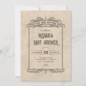 Vintage gothic arch baby shower kaart (Voorkant)