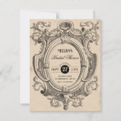 Vintage gothic arch bridal shower kaart (Voorkant)