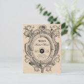 Vintage gothic arch bridal shower kaart (Staand voorkant)