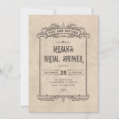 Vintage gothic arch bridal shower kaart (Voorkant)