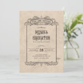 Vintage gothic arch graduation kaart (Staand voorkant)