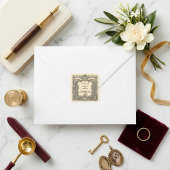 Vintage Gothic Arch Heraldic Crest Wedding  Vierkante Sticker