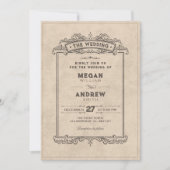 Vintage gothic arch wedding kaart (Voorkant)