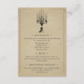 Vintage Gothic Black Toile Tan Wedding Informatiekaartje (Voorkant)