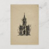 Vintage Gothic Black Toile Tan Wedding Informatiekaartje (Achterkant)