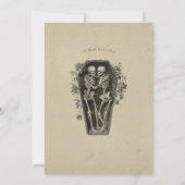 Vintage Gothic Black Toile Tan Wedding Kaart (Achterkant)