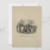 Vintage Gothic Black Toile Tan Wedding Kaart (Achterkant)