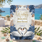 Vintage Gothic Cathedral Fairytale Swan Wedding Kaart