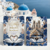 Vintage Gothic Cathedral Fairytale Swan Wedding Kaart
