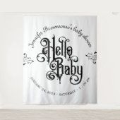 Vintage Gothic Dark Hello Baby Shower backdrop Wandkleed (Voorkant)