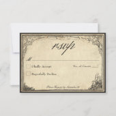 Vintage Gothic Medieval Parchment Wedding RSVP Kaartje (Voorkant)
