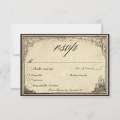 Vintage Gothic Medieval Parchment Wedding RSVP Kaartje (Voorkant)