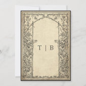 Vintage Gothic Medieval Vine Parchment Wedding Kaart (Achterkant)