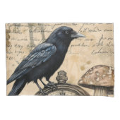 Vintage Gothic Raven Kussensloop (Voorkant)
