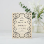 Vintage Gotische baby shower Kaart (Staand voorkant)