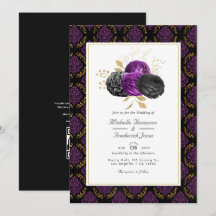 Vintage Gotische Bloem QR Code RSVP Bruiloft
