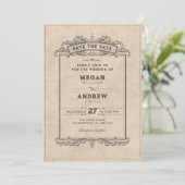 Vintage gotische boog save the date (Staand voorkant)