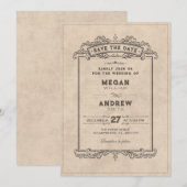 Vintage gotische boog save the date (Voorkant / Achterkant)