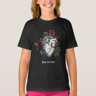 Vintage Gotische Bourgogne Bloemhart T-shirt