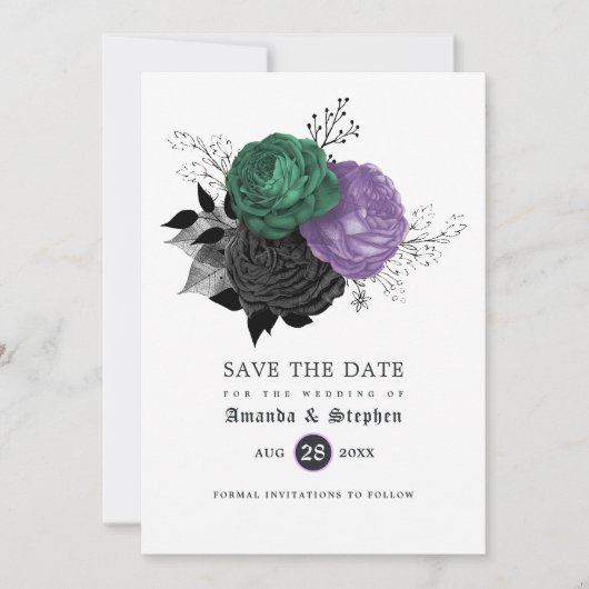 Vintage Gotische Bruiloft Save The Date (Voorkant)