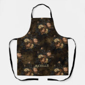 Vintage Gotische Florale Gepersonaliseerde  Schort (Voorkant)