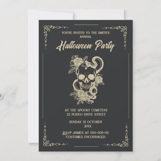 vintage gotische griezelige halloween kaart (Voorkant)