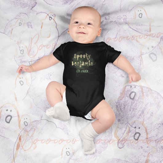 Vintage Gotische Griezelige Schedel Baby Halloween Romper