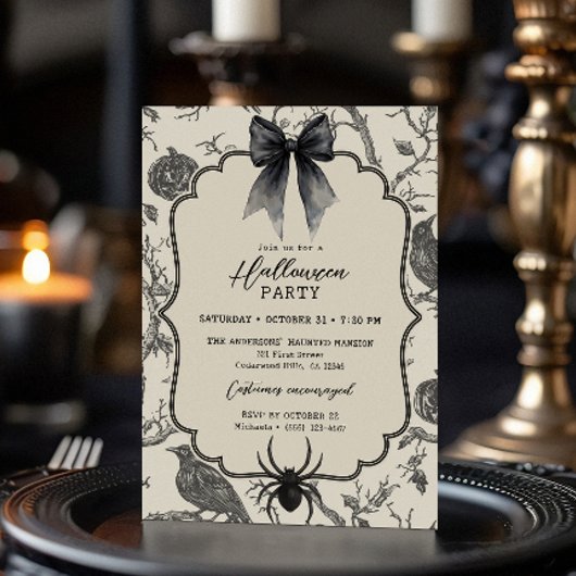 Vintage Gotische Halloween-feest Kaart