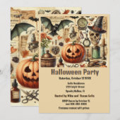 Vintage Gotische Halloween-feest  Kaart (Voorkant / Achterkant)