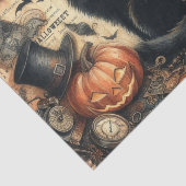 Vintage Gotische Halloween Zwarte Kat Tissuepapier (Detail)