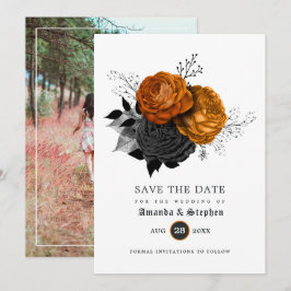 Vintage Gotische Huwelijksdata Fotokaart Save The Date