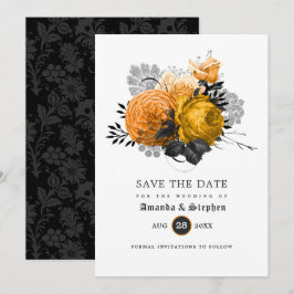 Vintage Gotische Huwelijksdatum Bewaren Save The Date