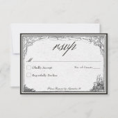 Vintage Gotische Middeleeuwse Lijnrand Bruiloft RSVP Kaartje (Voorkant)