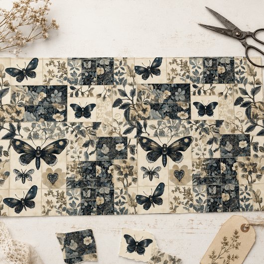 Vintage Gotische Motief Collage Decoupage Tissuepapier