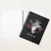 Vintage Gotische Paarse Bloemhart Planner (Display)