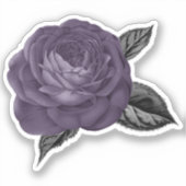 Vintage Gotische Paarse Roos Sticker (Voorkant)
