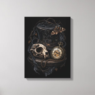 Vintage gotische poster die verval toont canvas afdruk