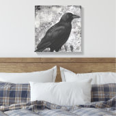 Vintage gotische raaf grunge kunst canvas afdruk (Insitu (Slaapkamer))