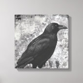 Vintage gotische raaf grunge kunst canvas afdruk (Voorkant)