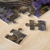 Vintage Gotische Raaf Legpuzzel (Zijkant)
