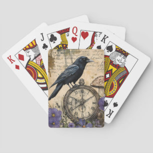 Vintage Gotische Raaf Pokerkaarten