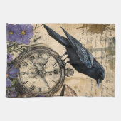 Vintage Gotische Raaf Theedoek (Horizontaal)