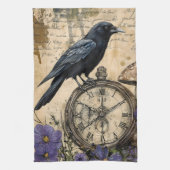 Vintage Gotische Raaf Theedoek (Verticaal)