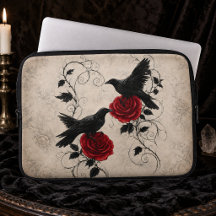 Vintage Gotische Raven Bloedrode Rozen