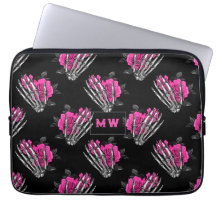 Vintage Gotische Roze Rozen Skelet Monogram