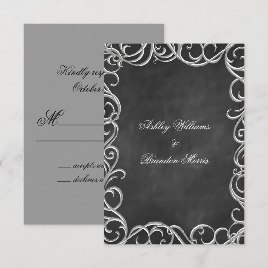 Vintage Gotische RSVP (Voorkant / Achterkant)