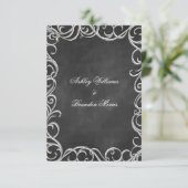 Vintage Gotische RSVP Kaartje (Staand voorkant)