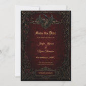 Vintage gotische save the date uitnodiging (Voorkant)